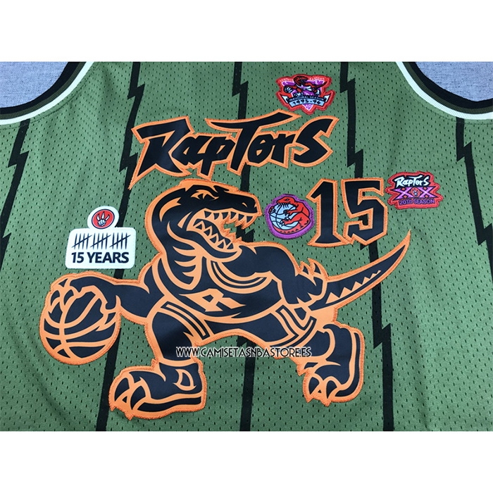 Vince Carter NO 15 Camiseta Toronto Raptors Mitchell & Ness 1998-99 Verde